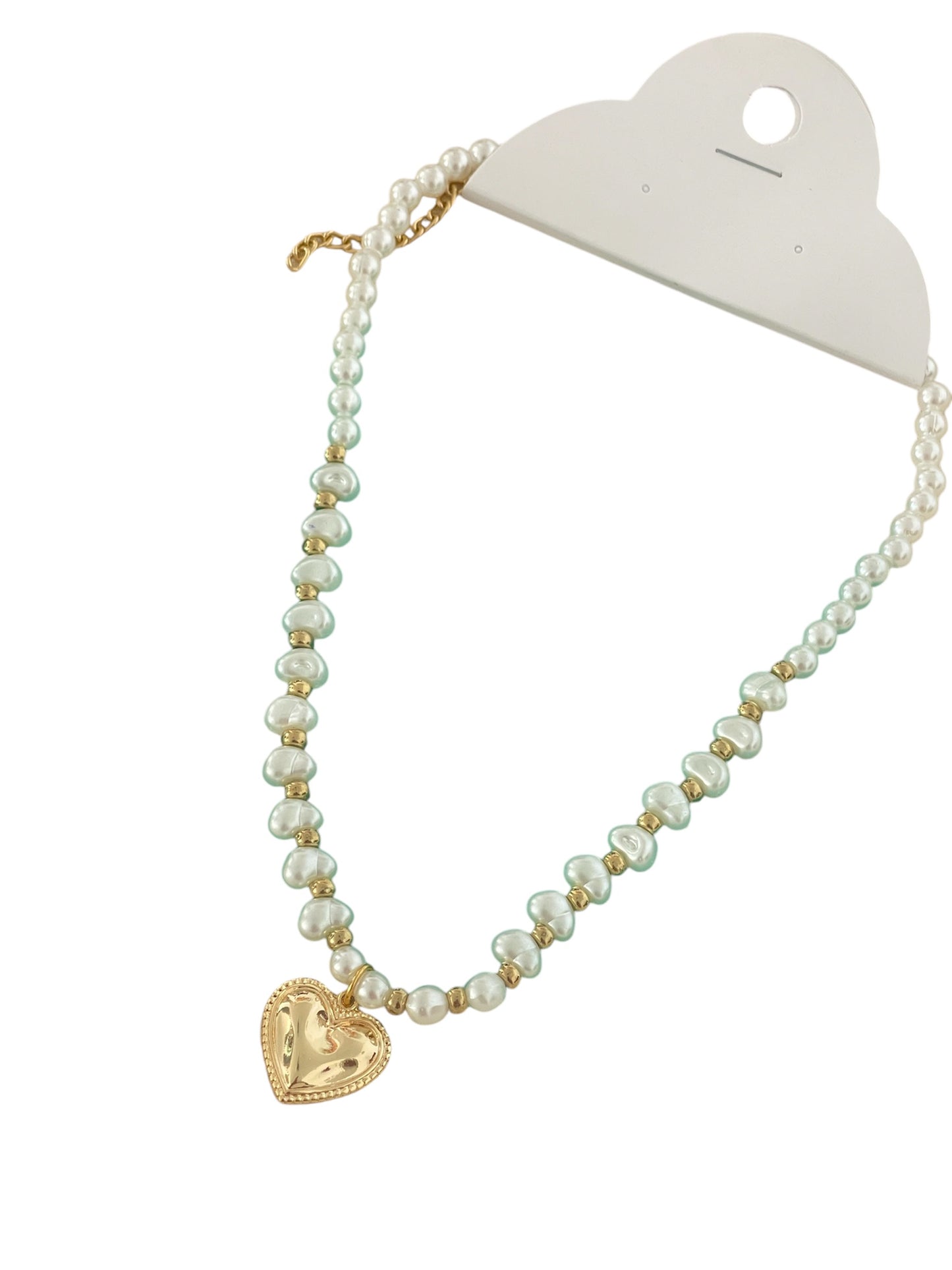 Collar Perlas con Dije de Corazón